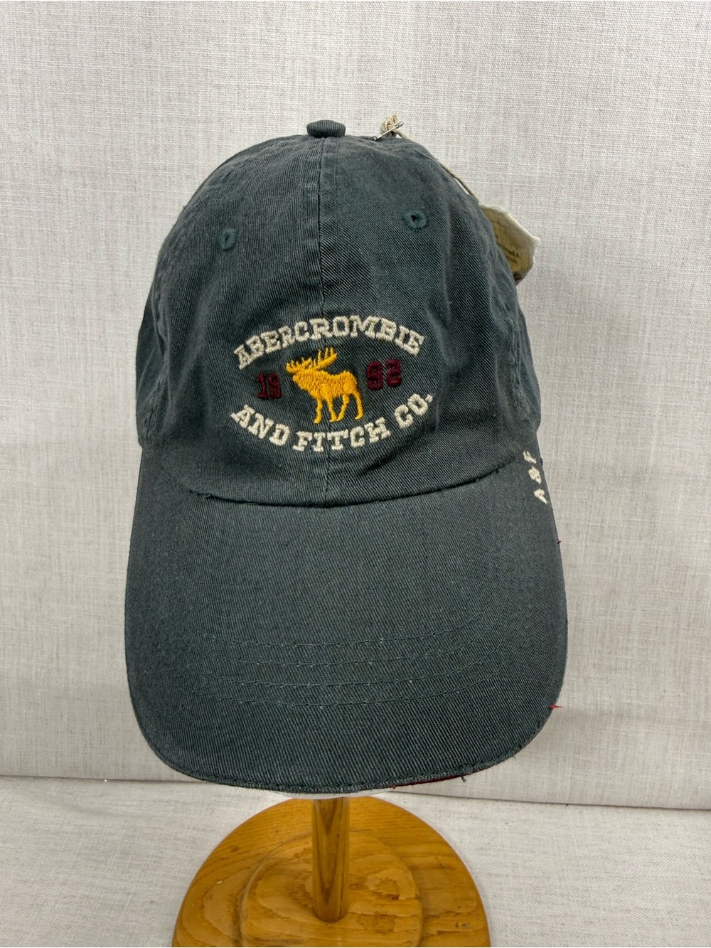 Abercrombie & Fitch Dark gray  Cap with Yellow Moose Embroidery